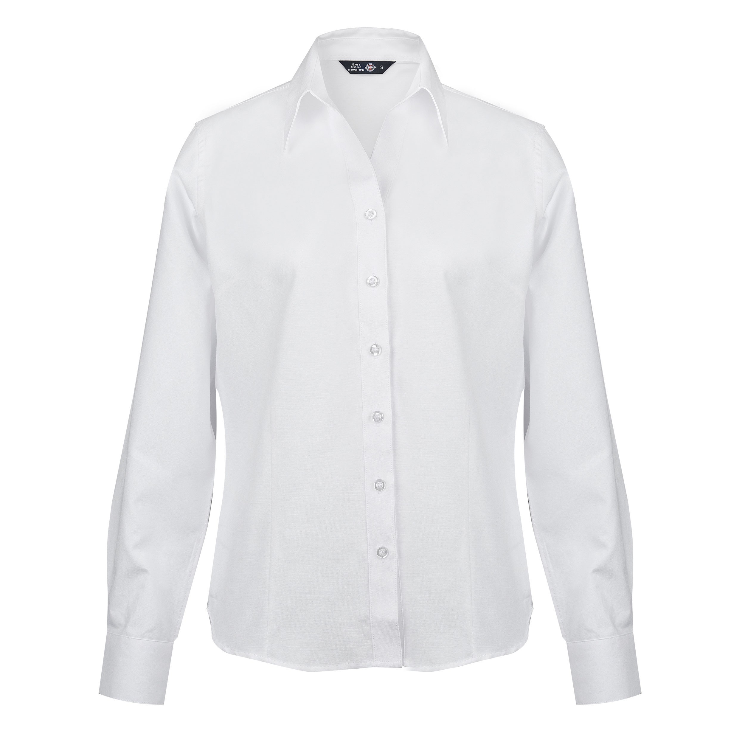 BLUSA OXFORD CLASSIC MANGA LARGA MUJER