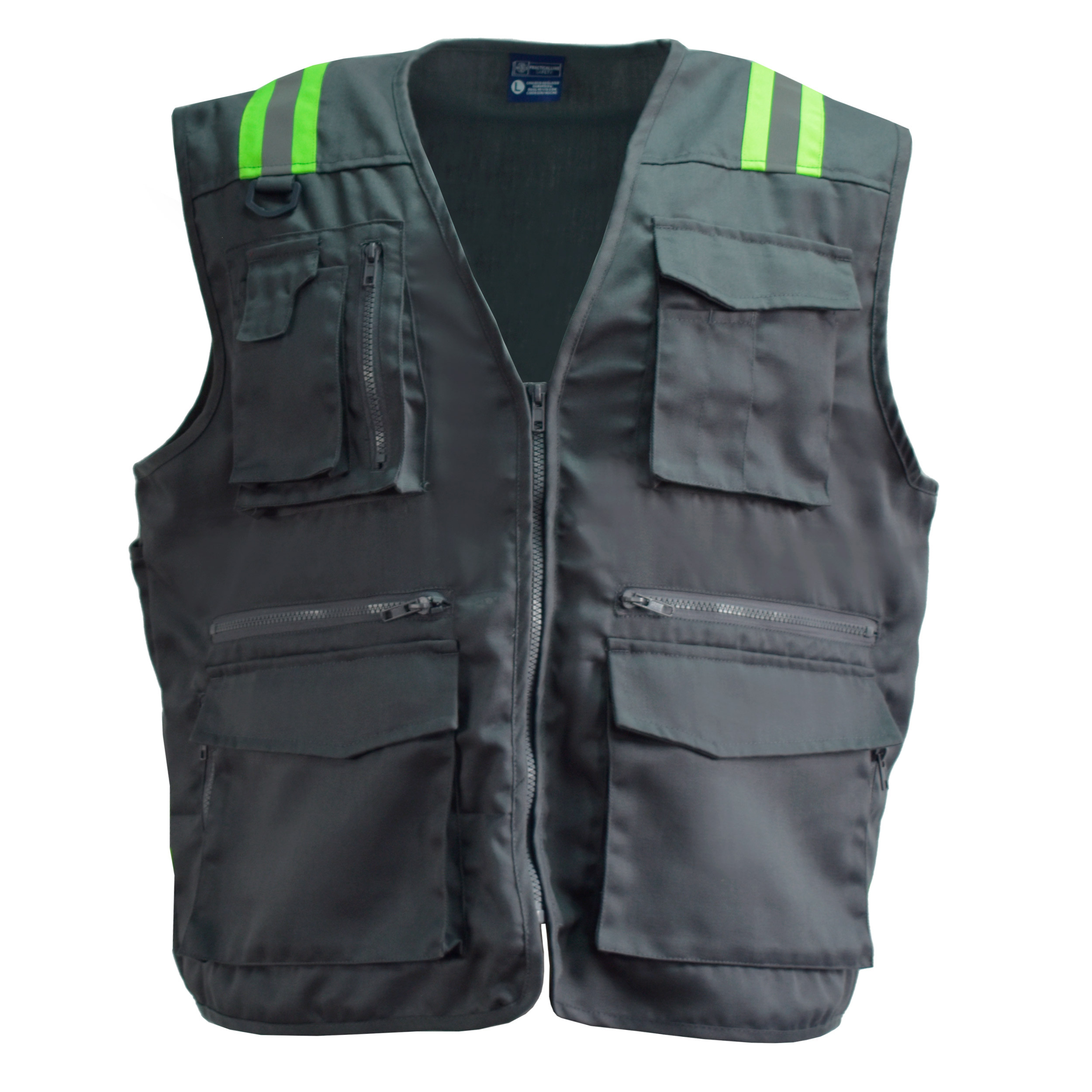 Chaleco geologo gabardina dual hi vis con cinta dia y noche